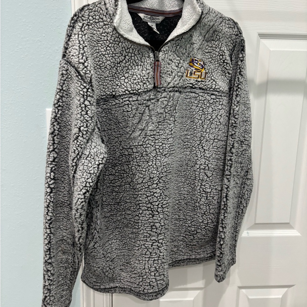 Gray Sherpa Quarter-Zip Pullover
